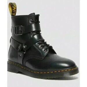 New Dr Doc Martens Christofor Leather Harness Black Boots EU 43 M 10 L 11 UK 9